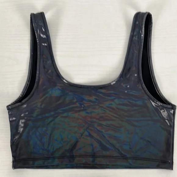 Forever 21 Women's Sequin Pleather Crop Top Sports Bra Size Small - Picture 5 of 7